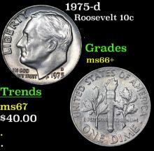 1975-d Roosevelt Dime 10c Grades GEM++ Unc