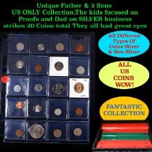 Unique Father & 2 Sons US ONLY Collection,The kids focused on Proofs and Dad on SILVER business stri