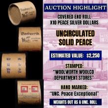 *EXCLUSIVE* Hand Marked "Unc Peace Exceptional," x10 coin Covered End Roll! - Huge Vault Hoard  (FC)