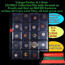 Unique Father & 2 Sons US ONLY Collection,The kids focused on Proofs and Dad on SILVER business stri