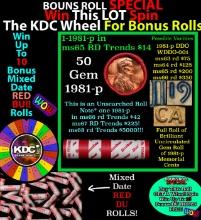 CRAZY Penny Wheel Buy THIS 1981-p solid Red BU Lincoln 1c roll & get 1-10 BU Red rolls FREE WOW