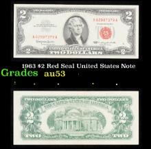 1963 $2 Red Seal United States Note Grades Select AU