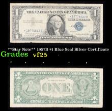 **Star Note** 1957B $1 Blue Seal Silver Certificate Grades vf+