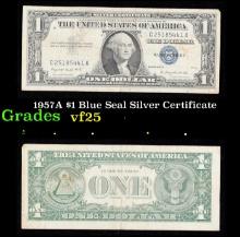 1957A $1 Blue Seal Silver Certificate Grades vf+