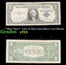 **Star Note** 1957 $1 Blue Seal Silver Certificate Grades vf+