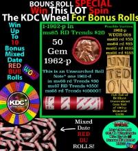 CRAZY Penny Wheel Buy THIS 1962-p solid Red BU Lincoln 1c roll & get 1-10 BU Red rolls FREE WOW