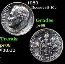 Proof 1959 Roosevelt Dime 10c Grades GEM++ Proof