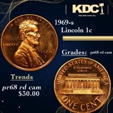 Proof 1969-s Lincoln Cent 1c Grades Gem++ Proof Red Cameo