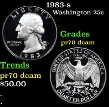 Proof 1983-s Washington Quarter 25c Grades GEM++ Proof Deep Cameo