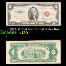 1953A $2 Red Seal United States Note Grades vf++