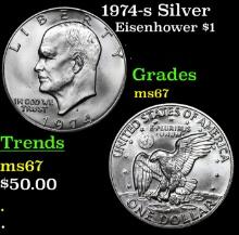 1974-s Silver Eisenhower Dollar $1 Grades GEM++ Unc