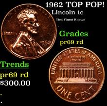 Proof 1962 Lincoln Cent TOP POP! 1c Graded pr69 rd By USCG