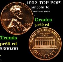 Proof 1962 Lincoln Cent TOP POP! 1c Graded pr69 rd By USCG