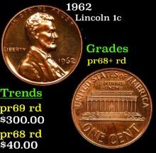 Proof 1962 Lincoln Cent 1c Grades Gem++ Proof Red