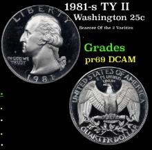 Proof 1981-s TY II Washington Quarter 25c Grades GEM++ Proof Deep Cameo