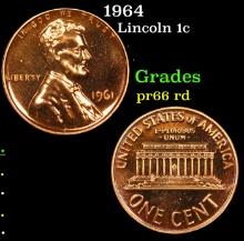 Proof 1964 Lincoln Cent 1c Grades Gem+ Proof Red
