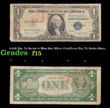 1935G Key To Series $1 Blue Seal Silver Certificate Key To Series Grades f+ Motto
