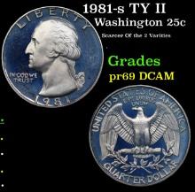 Proof 1981-s TY II Washington Quarter 25c Grades GEM++ Proof Deep Cameo