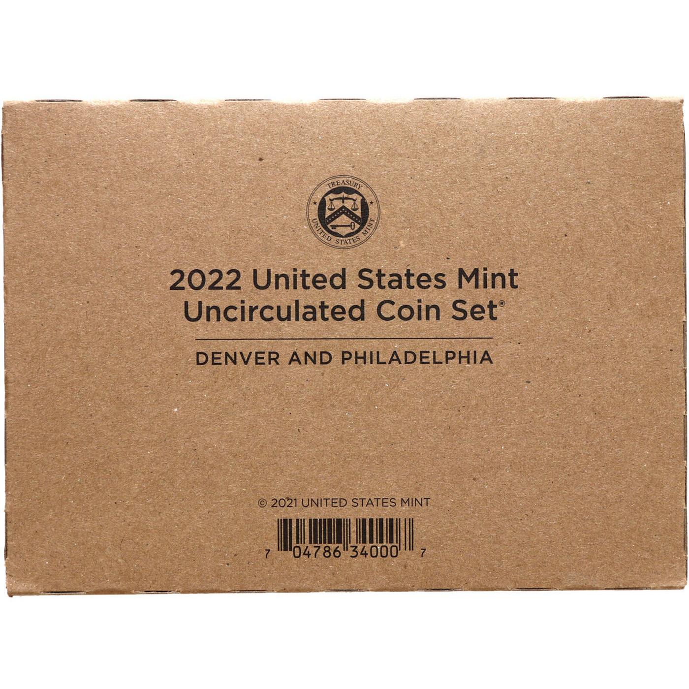 Sealed 2022 United States Mint Set in Original Government Shipped Box, Never Opened! 20 Coins Inside