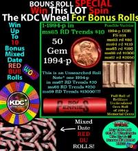 INSANITY The CRAZY Penny Wheel 1000s won so far, WIN this 1994-p BU RED roll get 1-10 FREE