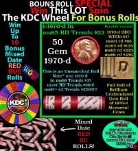 CRAZY Penny Wheel Buy THIS 1970-d solid Red BU Lincoln 1c roll & get 1-10 BU Red rolls FREE WOW