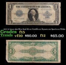 1923 Speelman/White $1 large size Blue Seal Silver Certificate Grades f+