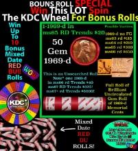 INSANITY The CRAZY Penny Wheel 1000s won so far, WIN this 1969-d BU RED roll get 1-10 FREE Grades