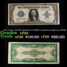 1923 Speelman/White $1 large size Blue Seal Silver Certificate Grades vf+