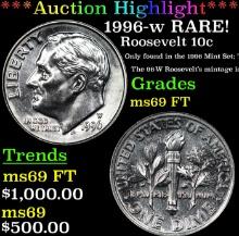 ***Auction Highlight*** 1996-w Roosevelt Dime RARE!  Top Pop! 10c Graded ms69 FT By USCG (fc)