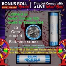 INSANITY The CRAZY Nickel Wheel 1000s won so far, WIN this 2004-d Peace BU  roll get 1-5 FREE