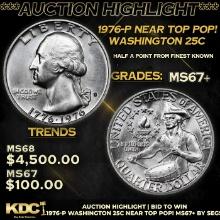 ***Auction Highlight*** 1976-p Washington Quarter Near Top Pop! 25c Graded ms67+ By SEGS (fc)