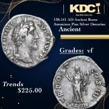 138-161 AD Ancient Rome Antoninus Pius Silver Denarius Ancient Grades vf