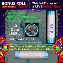 INSANITY The CRAZY Nickel Wheel 1000s won so far, WIN this 1988-p BU  roll get 1-5 FREE