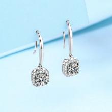 Moissanite Diamond Stud Earings For Women - 925 Sterling Silver - COA Included