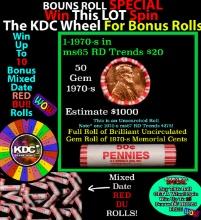 CRAZY Penny Wheel Buy THIS 1970-s solid Red BU Lincoln 1c roll & get 1-10 BU Red rolls FREE WOW