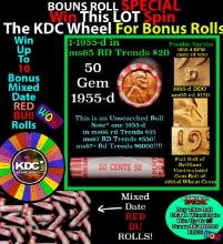 CRAZY Penny Wheel Buy THIS 1955-d solid Red BU Lincoln 1c roll & get 1-10 BU Red rolls FREE WOW