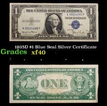 1935D $1 Blue Seal Silver Certificate Grades xf