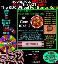 INSANITY The CRAZY Penny Wheel 1000s won so far, WIN this 1973-d BU RED roll get 1-10 FREE