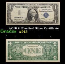 1957B $1 Blue Seal Silver Certificate Grades xf+