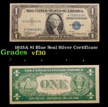 1935A $1 Blue Seal Silver Certificate Grades vf++