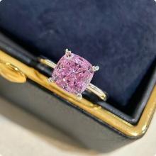 Pink Zircon Wedding Ring - Women Size 6 - 925 Sterling Silver