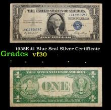 1935E $1 Blue Seal Silver Certificate Grades vf++