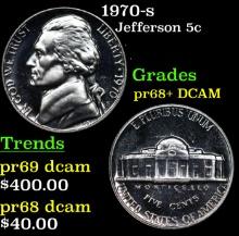 Proof 1970-s Jefferson Nickel 5c Grades GEM++ Proof Deep Cameo