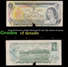 1969-1975 Canada 1 Dollar Banknote P# 85a, Sig. Lawson & Bouey Grades vf details