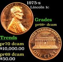 Proof 1975-s Lincoln Cent 1c Grades GEM++ Proof Deep Cameo