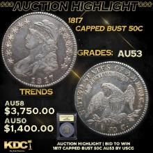***Auction Highlight*** 1817 Capped Bust Half Dollar 50c Graded Select AU By USCG (fc)