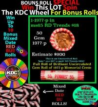 INSANITY The CRAZY Penny Wheel 1000s won so far, WIN this 1977-p BU RED roll get 1-10 FREE