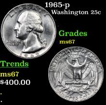 1965-p Washington Quarter 25c Grades GEM++ Unc