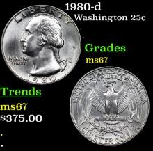 1980-d Washington Quarter 25c Grades GEM++ Unc