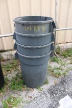 Large Grey 34 Gallon Garbage Cans